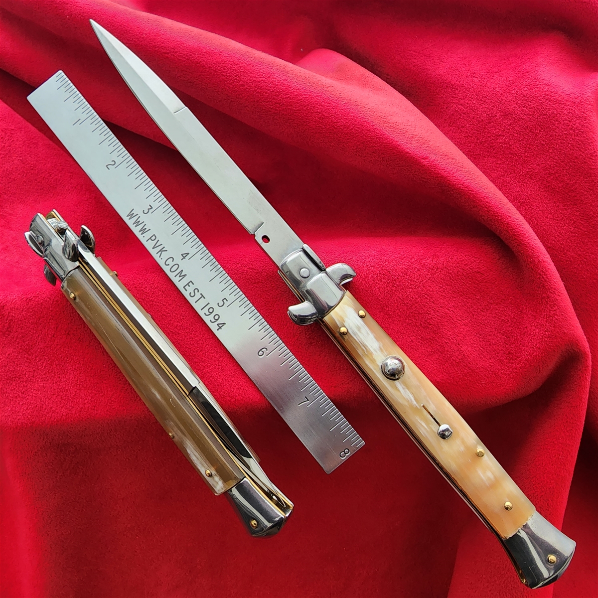 Frank B Italian Stiletto 11" Bayonet Blade, Honey Horn (28cm)