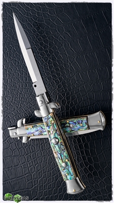 Frank B Italian Stiletto 9" Bayonet Blade, Abalone (23CM)