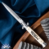 Custom Scrimshaw Engraved Frank B Italian Stiletto 9" Bayonet Blade Bone (23CM) "Cherokee"