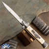 Custom Scrimshaw Engraved Frank B Italian Stiletto 9" Bayonet Blade Bone (23CM) "Cow Girl"