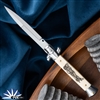 Custom Scrimshaw Engraved Frank B Italian Stiletto 9" Bayonet Blade Bone (23CM) "Puppeteer"