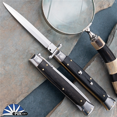 Frank Beltrame 11" Italian Swinguard Dagger Blade, Ebony Wood (28CM)