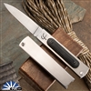 Fred Perrin Le Trifolder II H, 3" 440C Plain Blade, Stainless Steel Handles With Black Micarta Overlay