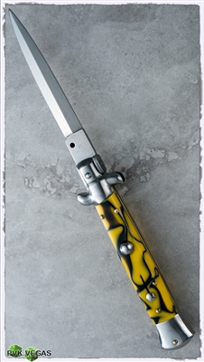 AB 9" Italian Stiletto Dagger Yellow Flame