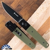 Ganzo Auto Drop Point Black Blade Green G10 G721B-GR