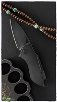 Grissom Knife and Tool Riverstone Frame Lock Knife Black PVD Titanium, 2.5" Black PVD M390
