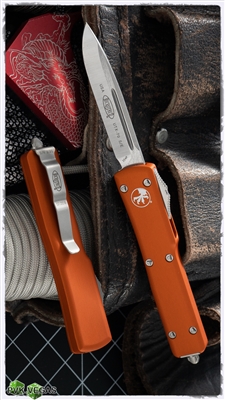 Microtech UTX-70 S/E 148-4OR Satin Blade Orange Handle