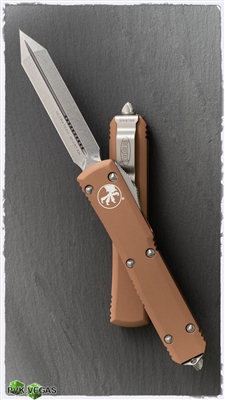 Microtech Ultratech Spartan 223-10TA Stonewash Blade Tan Handle