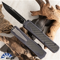 Guardian Tactical Scout Two Tone Black Single Edge, Gray Handle Carbon Fiber Inlay 142211