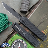 Guardian Tactical Scout Black Single Edge Partial Serrated, Black Handle Tactical 143112