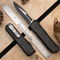 Guardian Tactical Recon-035 92211 Single Edge Two Tone Blade, Black Handle Carbon Fiber Inlay