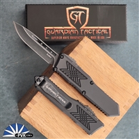 Guardian Tactical GTX-025 12-3611 Single Edge Dark Stonewash Blade, Black Handle