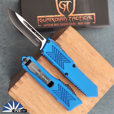 Guardian Tactical GTX-025 12-4211 Single Edge Two Tone Blade, Blue Handle