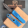 Guardian Tactical GTX-025 12-4611 Single Edge Dark Stonewash Blade, Blue Handle