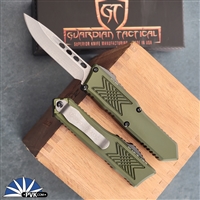 Guardian Tactical GTX-025 12-8511 Single Edge Stonewash Blade, OD Green Handle