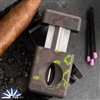 Griffworx/Carver Knife Co.  S35VN Blade Cigar V-Cutter Camo Carbon 80s V2 With 2 White Trit Tubes