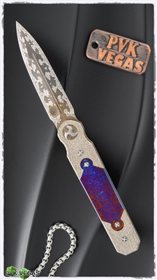 Glenn Waters Kaiken Yari, Carbidized M390, Carbidized Titanium Scales With Timascus Inlays