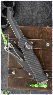 Heretic Knives Hydra Carbon Fiber OTF DLC Tanto Edge Black & Flamed Hardware H006-6A-CF-FTI