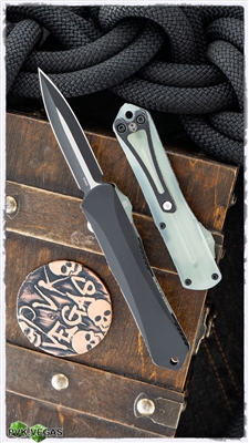 Heretic Knives Manticore-S D/E, Two Tone Elmax, Black Ano W/Jade G10 Backcover