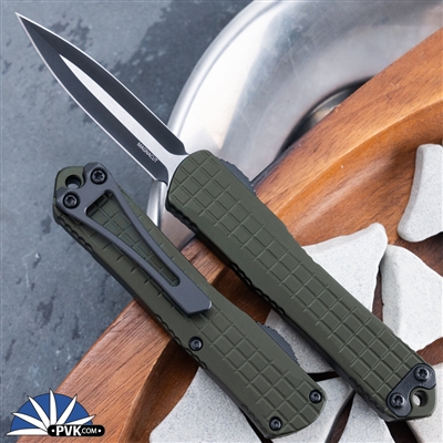 Heretic Knives Manticore-S Double Edge 2 Tone Blade, OD Green Frag Handle
