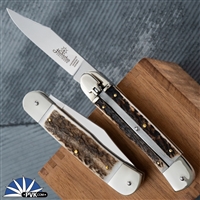 Hubertus Springer Clip Point Auto, Stag Scales