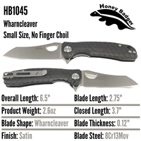 HB1045 Honey Badger Flipper Wharncleaver Small Black No Choil 8Cr13Mov
