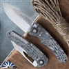 Heretic Knives Pariah Manual, Magnacut Stonewash Blade,  Full White Camo Carbon Handle