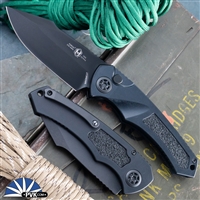 Heretic Knives Pariah Auto, Magnacut Black Blade, Black Handle, Tactical