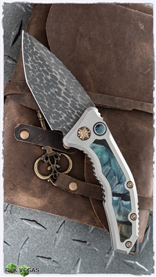 Heretic Knives Medusa Auto Mammoth Inlay VF Damascus Entropic Ti Clip SN009