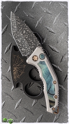 Heretic Knives Medusa Auto Mammoth Inlay VF Damascus Entropic Ti Clip SN010