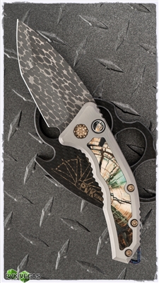 Heretic Knives Medusa Auto Mammoth Inlay VF Damascus Entropic Ti Clip SN011
