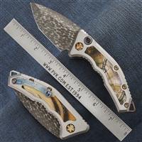 Heretic Knives Medusa Auto Mammoth Inlay VF Damascus Entropic Ti Clip SN012