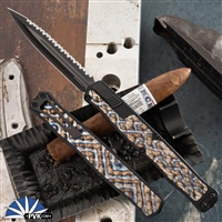 Heretic Knives Cleric II DLC Magnacut Double Edge Full Serrated With Flamed Inlay