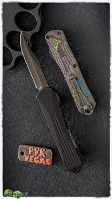 Heretic Knives Manticore-E Bowie DLC Blade Black Handle Camo-Carbon Awesome 80's Cover Black HW