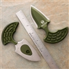 Heretic Knives Sleight Modular Push Dagger Battleworn 20CV Blade Green Handle Silver HW