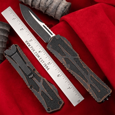 Heretic Knives Colossus Two Tone Battleworn Single Edge Breakthrough Root Beer Chassis Two Tone Battleworn Clip & Hardware H039-14A-BRKRB