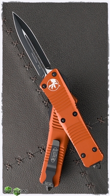 Microtech Troodon D/E 138-1OR Black Blade Orange Handle