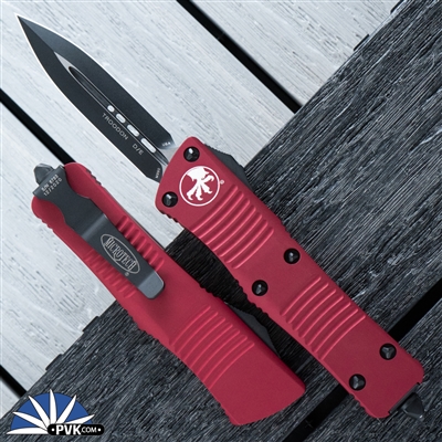 Microtech Troodon D/E 138-1RD Black Blade Red Handle