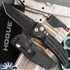 Hogue 34120 EX-A01 Elishewitz Design AUTO Black Tanto Blade, Black Aluminum Handle