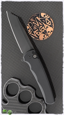 Protech Malibu 5203 DLC Reverse Tanto Plunge Lock Flipper Knife Black HW