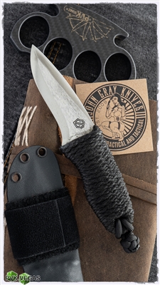 John Gray Belt Knife Double Edge A2 Blade Cord Wrapped Handle