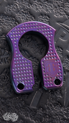 John Gray Keyper  Purple Face Pearlescent with Blue Dimpled Titanium