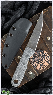 John Gray Steak Knife, Titanium, Black Micarta Scales