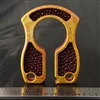 John Gray 1/2" Keyper Aluminum Splash Anodized Orange Splatter Pattern with Burgundy Stingray Inlays