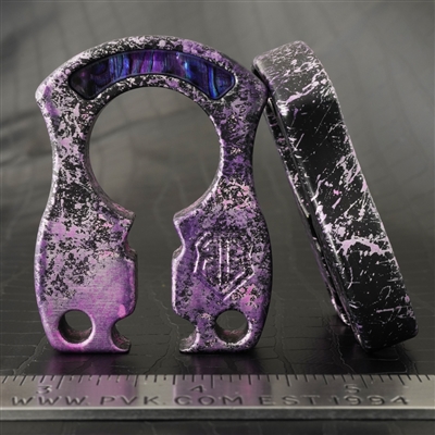 John Gray 1/2" Keyper Aluminum Splash Anodized Purple Splatter Pattern with Purple Abalone Inlays