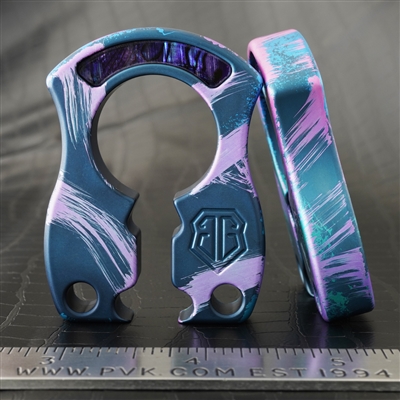 John Gray 1/2" Keyper Aluminum Splash Anodized Tie-Dye Pattern with Paua Shell Inlays