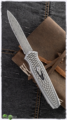 Harkins Triton II OTF Spirograph 416 SS Frame Vegas Forge Stainless Damascus Dagger