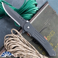 John Kubasek Custom Flipper D2 Carbon Fiber Laminate Blade, Carbon Fiber Handle