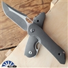 JK Design Custom Outpost Multi-Ground Two Tone Acid Wash Magnacut Blade, Darkwash Titanium Handles