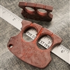 J&L Machining Works 2 Finger Knuck/Paperweight -  "Topo" Red Aluminum